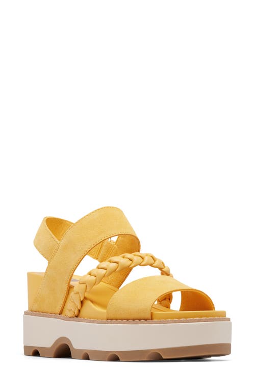 Sorel Joanie Iv Slingback Platform Wedge Sandal In Yellow