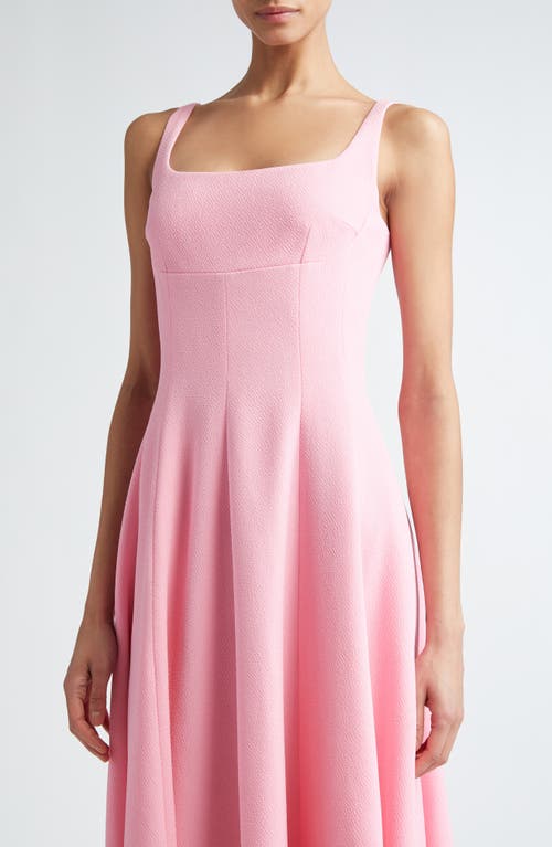 Shop Emilia Wickstead Asia Crepe Fit & Flare Midi Dress In Rose Pink