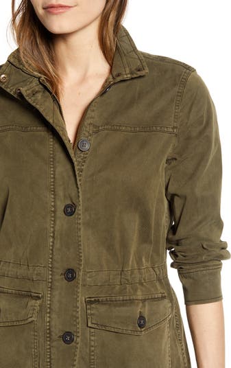 Lucky Brand womens Long Sleeve Button Up Two Pocket Utility  Jacket, Olive Night, X-Small US : Clothing, Shoes & Jewelry