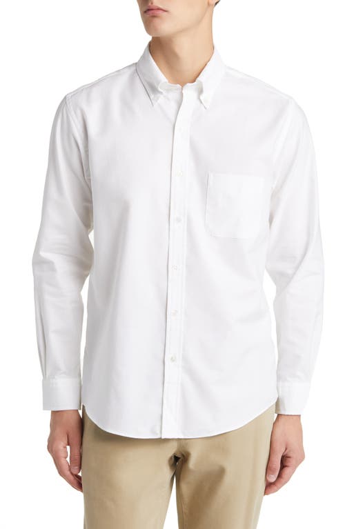 Brooks Brothers Oxford Button-Down Dress Shirt in Solid White at Nordstrom, Size 16 - 32