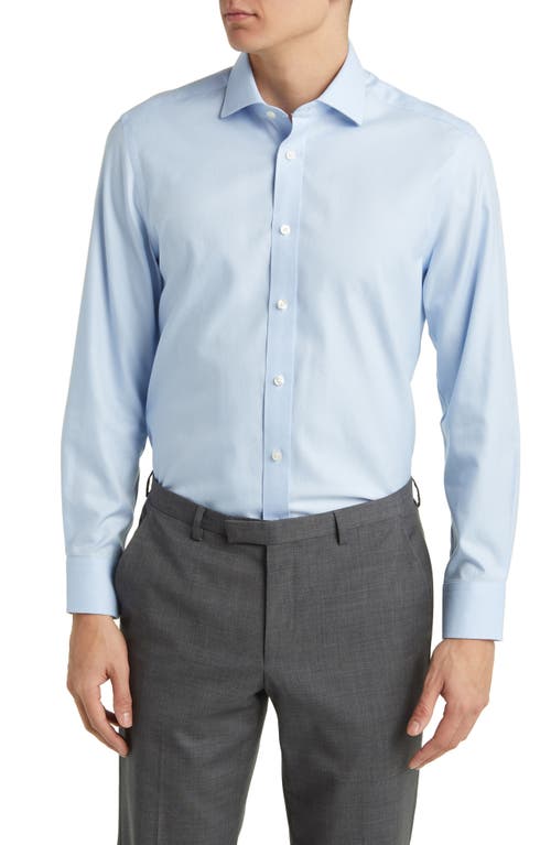 Slim Fit Non-Iron Solid Twill Dress Shirt in Sky Blue