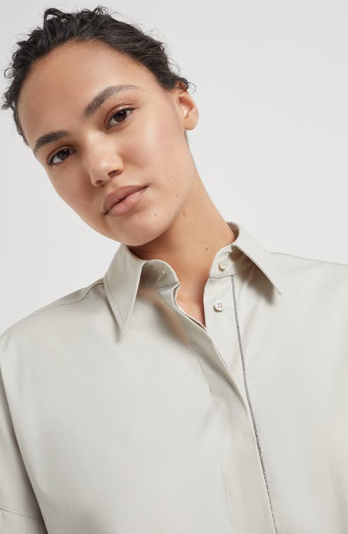 Shop Brunello Cucinelli Poplin Shirt In Oat