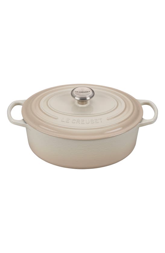 Click to view more detailed imagery on our partner's website Le Creuset Signature 5 Quart Oval Enamel Cast Iron French/dutch Oven In Meringue