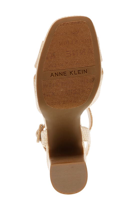 Shop Anne Klein Zena Ankle Strap Platform Sandal In Raffia