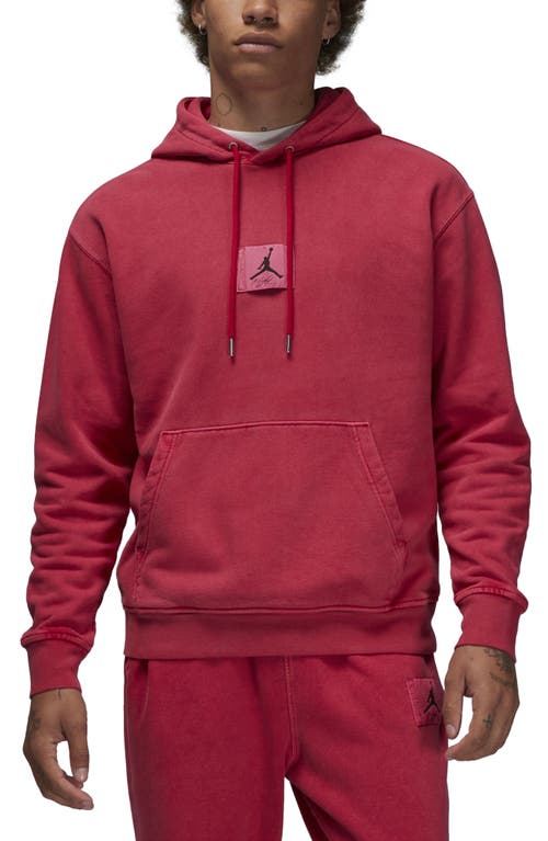 Flight Essentials Washed Fleece Cotton Hoodie in Cardinal Red
