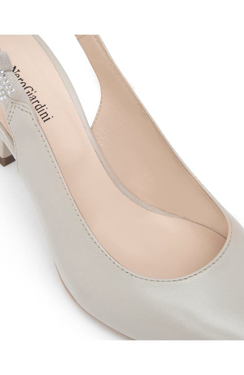 Shop Nerogiardini Pointed Toe Slingback Pump In Beige/khaki