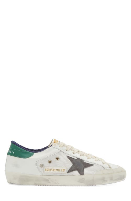 Shop Golden Goose Super-star Low Top Sneaker In White/grey/green