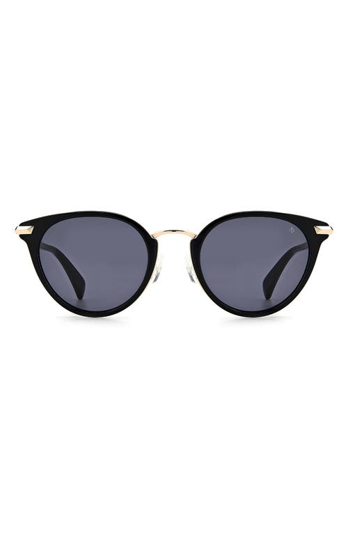 53mm Round Sunglasses in Black /Grey