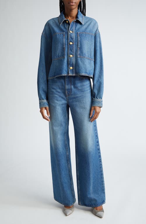 Shop Ulla Johnson The Bobbi Denim Jacket In Danube