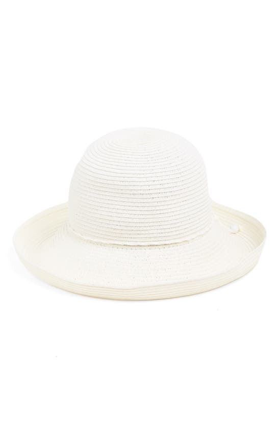 Vince Camuto Paper Braid Kettle Hat In White