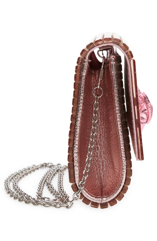Kurt Geiger London Party Eagle Glitter Clutch In Light/ Pastel Pink