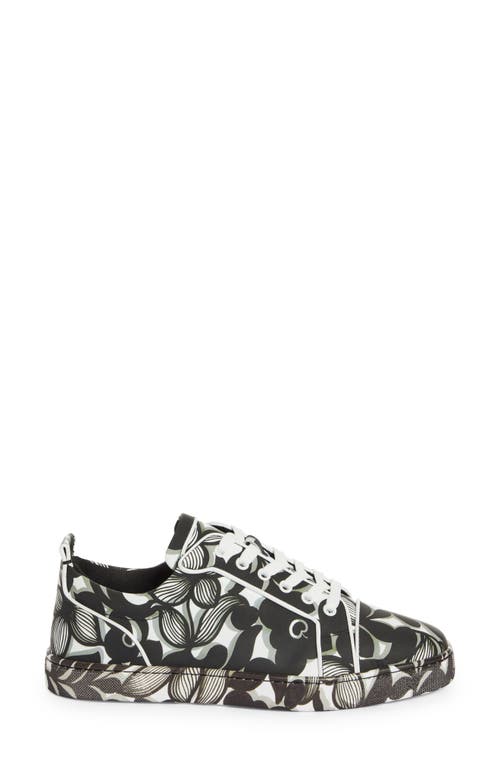 Shop Christian Louboutin Louis Junior Orlato Petunia Print Sneaker In Black/white