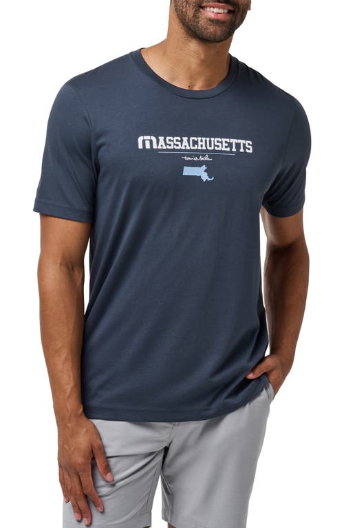 Shop Travismathew Personal Best Cotton Graphic T-shirt In Blue Nights