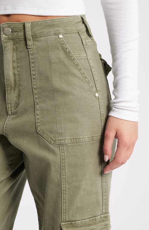 Shop Ptcl Wide Leg Cargo Jeans In Olive