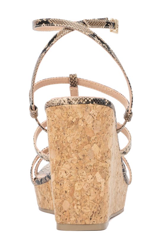 New York And Company Abla Platform Wedge Sandal In Dark Tan