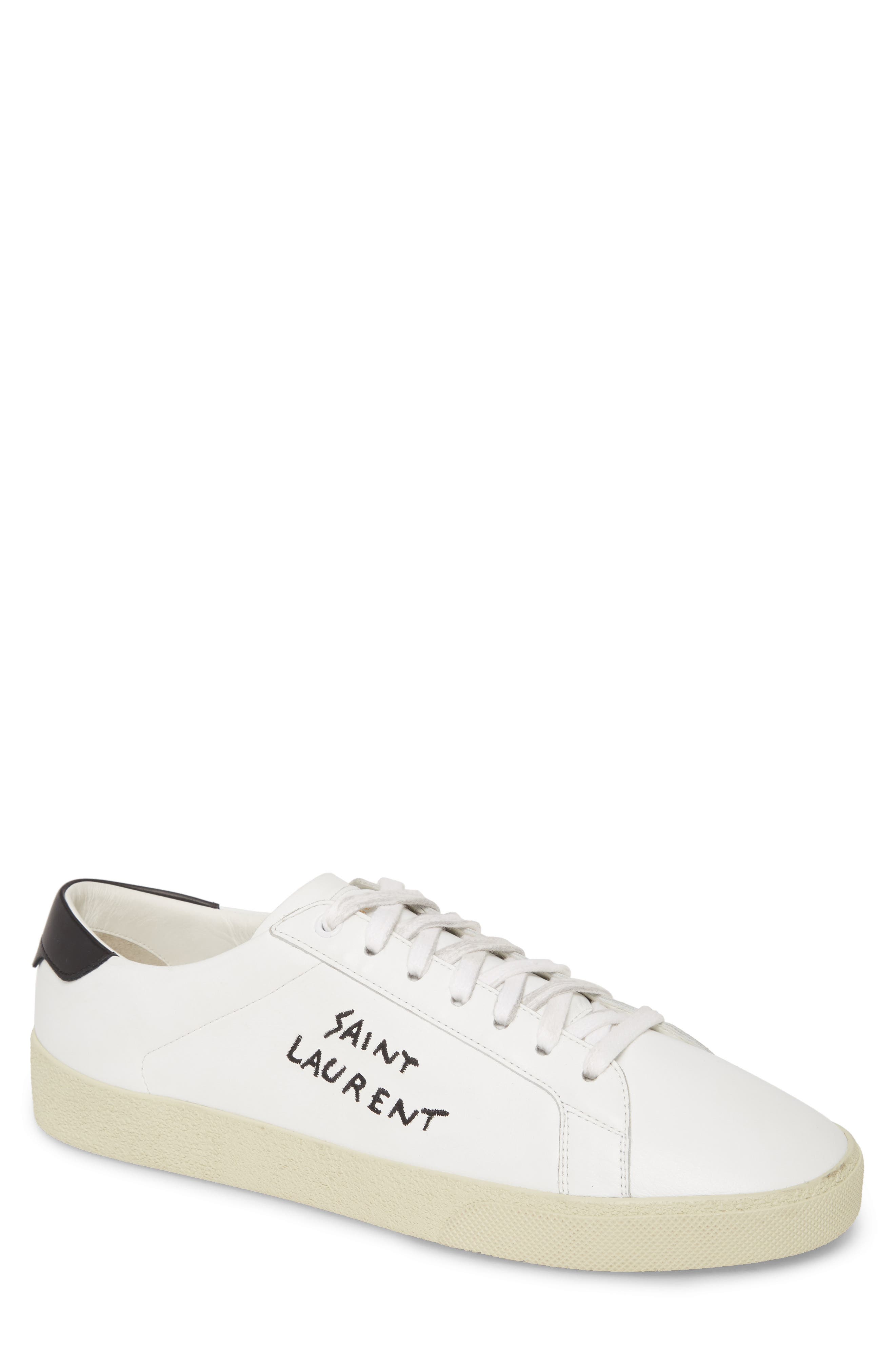 Mens Shoes Trainers Low-top trainers Saint Laurent Leather Smith Lace-up Sneakers in White for Men Save 30% 