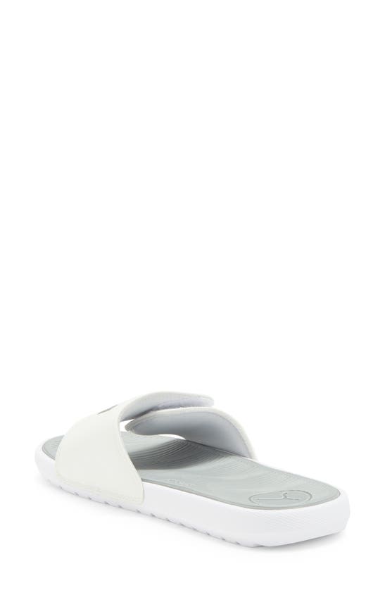 Shop Puma Cool Cat 2.0 Slide Sandal In  White- Silver-gray
