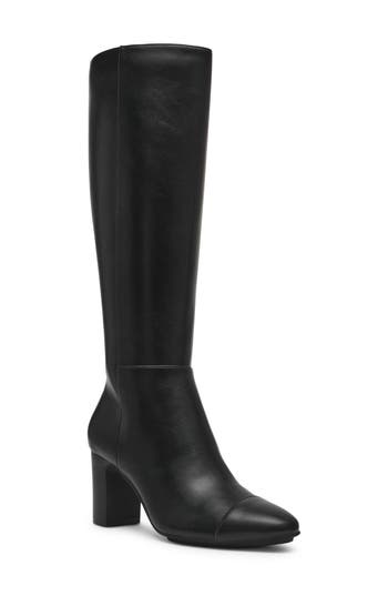 Anne Klein Serafina Cap Toe Tall Boot In Black