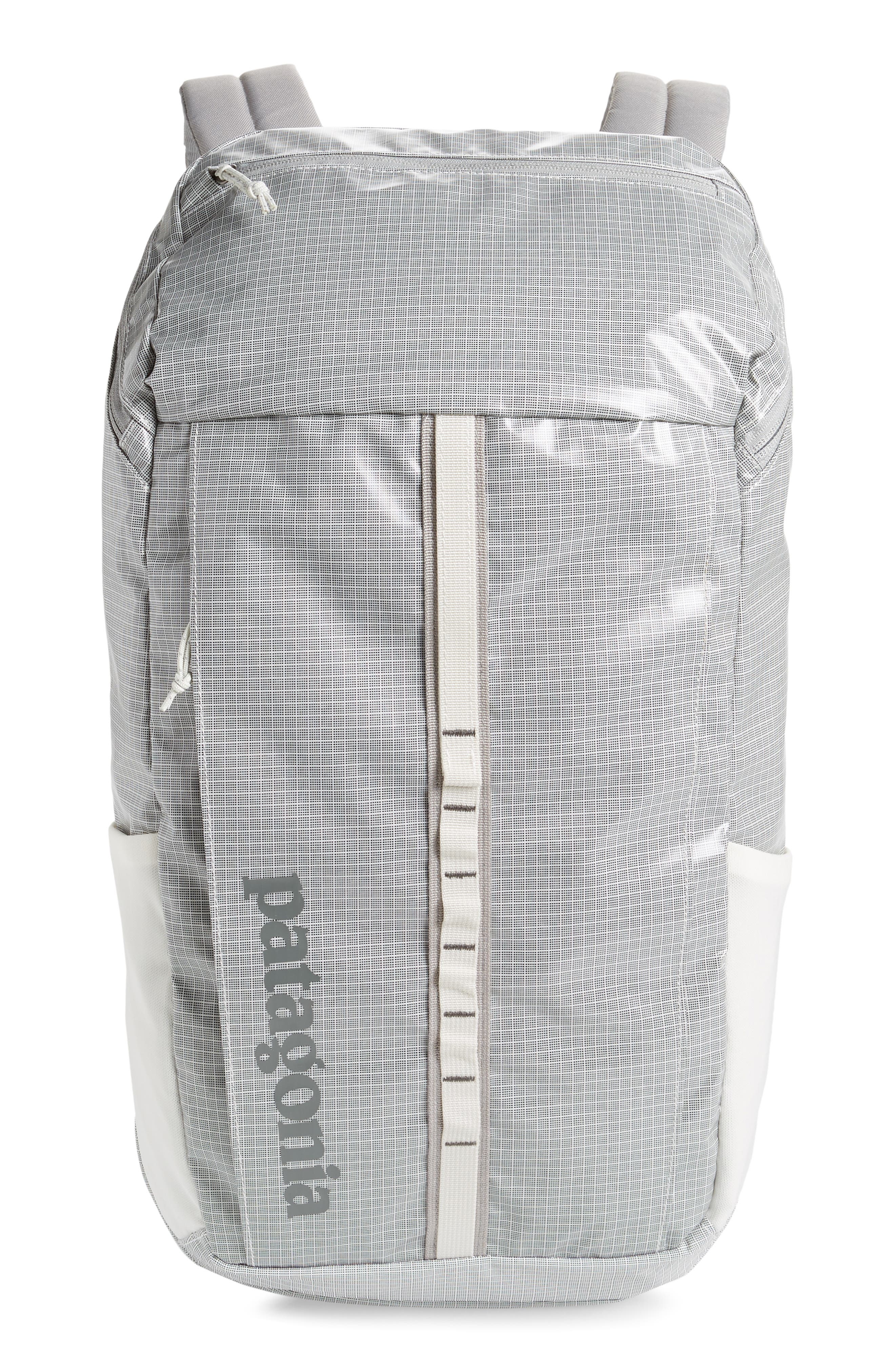 white patagonia backpack