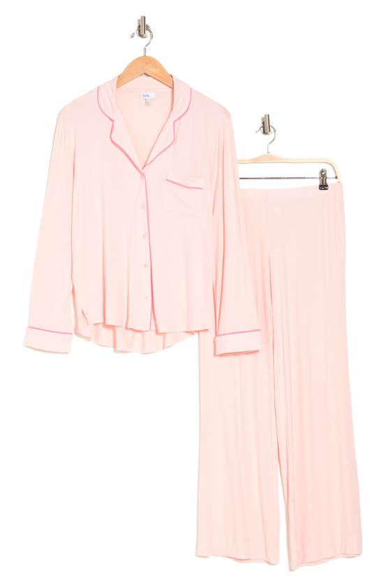 Nordstrom Rack Tranquility Long Sleeve Shirt & Pants Two-piece Pajama Set In Pink Veil Rose