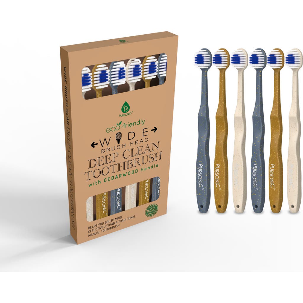 Pursonic Eco Friendly Wide Brush Head Deep Clean Toothbrush In Brown