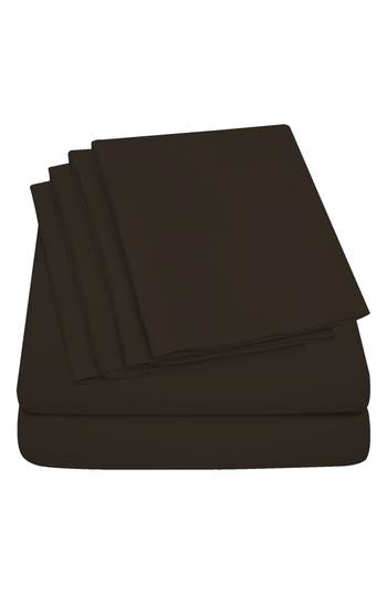 Luxury Home Brushed Microfiber Sheet Set In Chocolate