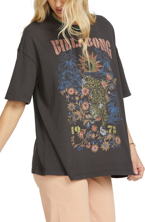 Shop Billabong Don't Trip Cotton Graphic T-shirt In Off Black