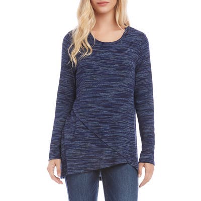 Karen Kane Cross Front Long Sleeve Blouse, Blue