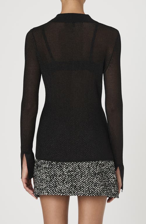French Connection Sheer Blouse In Black