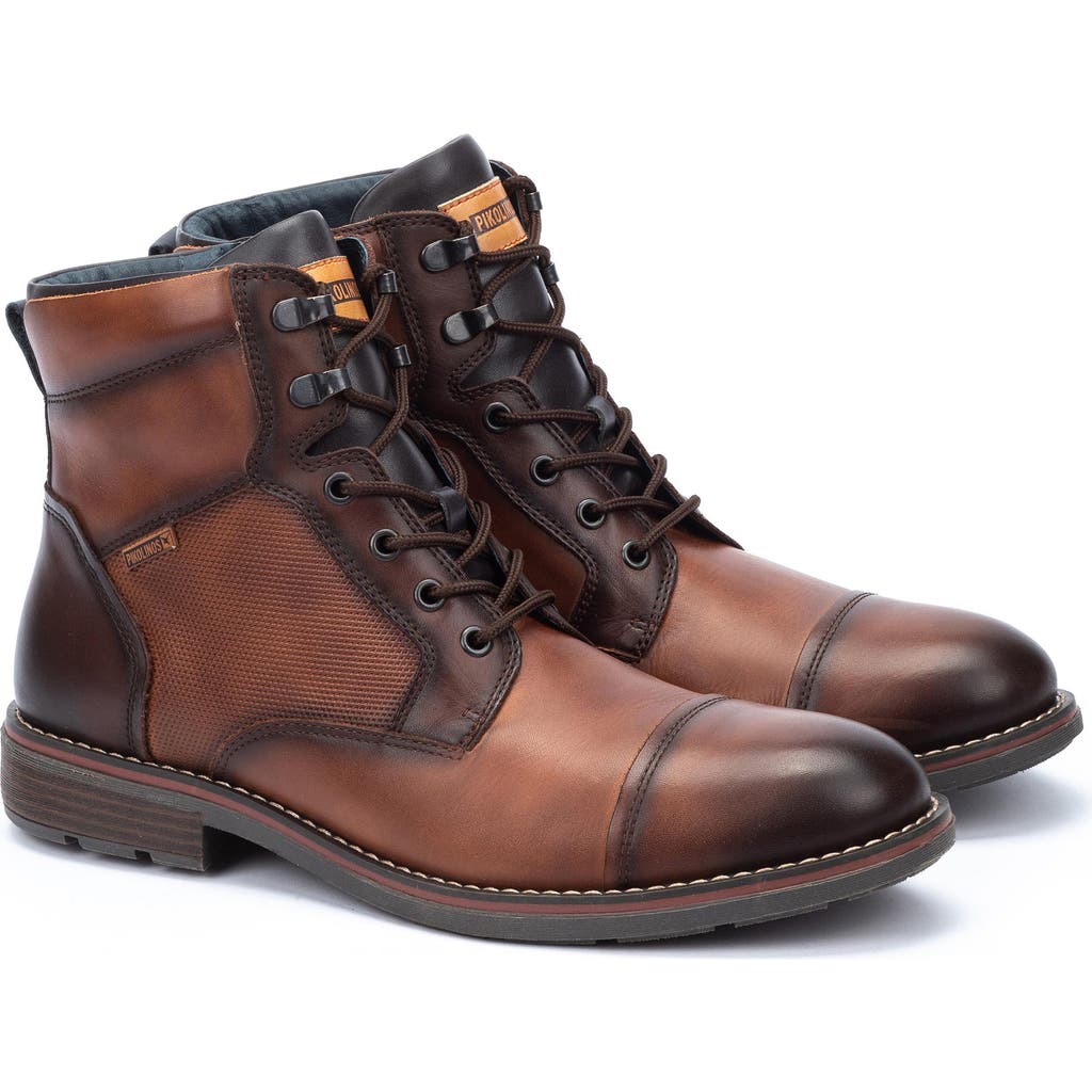 Shop Pikolinos York M2m Lace-up Cap Toe Boot In Cuero