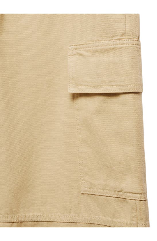 Shop Mango Cargo Cotton Pants In Medium Brown