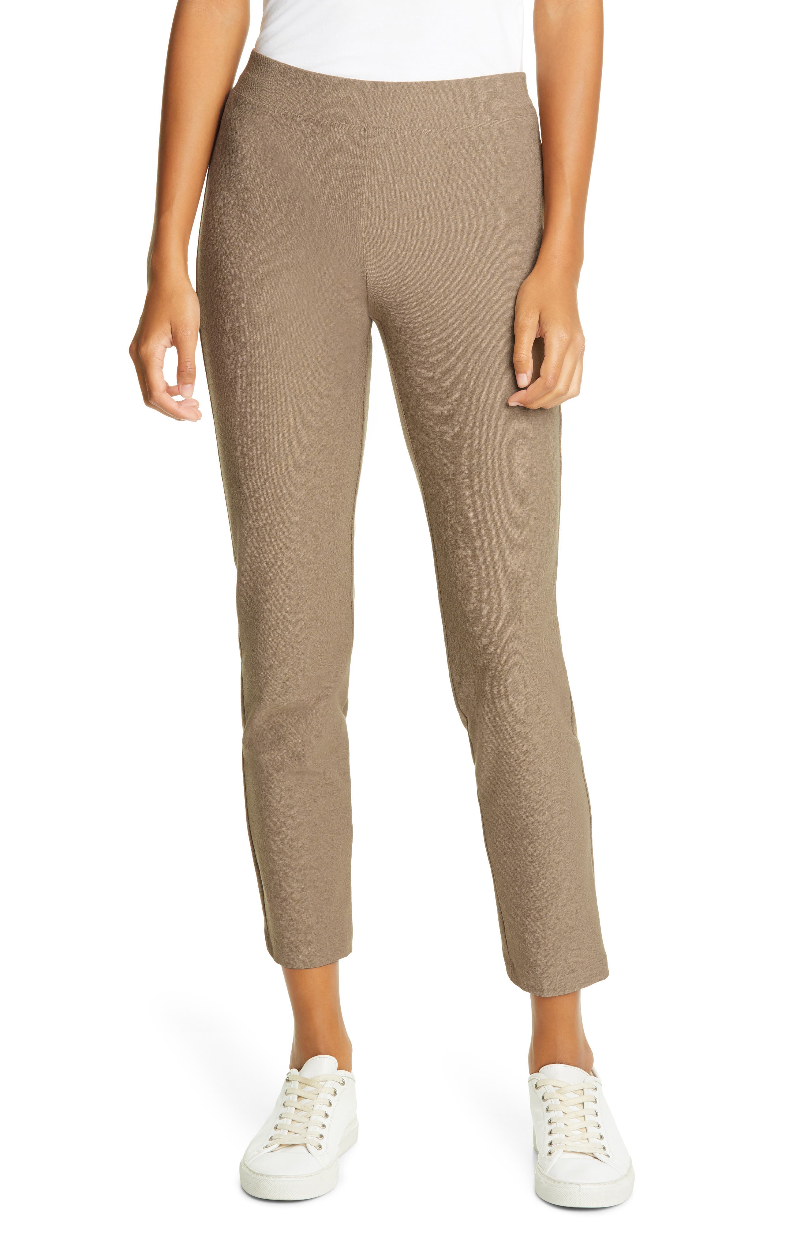 EILEEN FISHER STRETCH CREPE SLIM ANKLE PANTS,193481458955