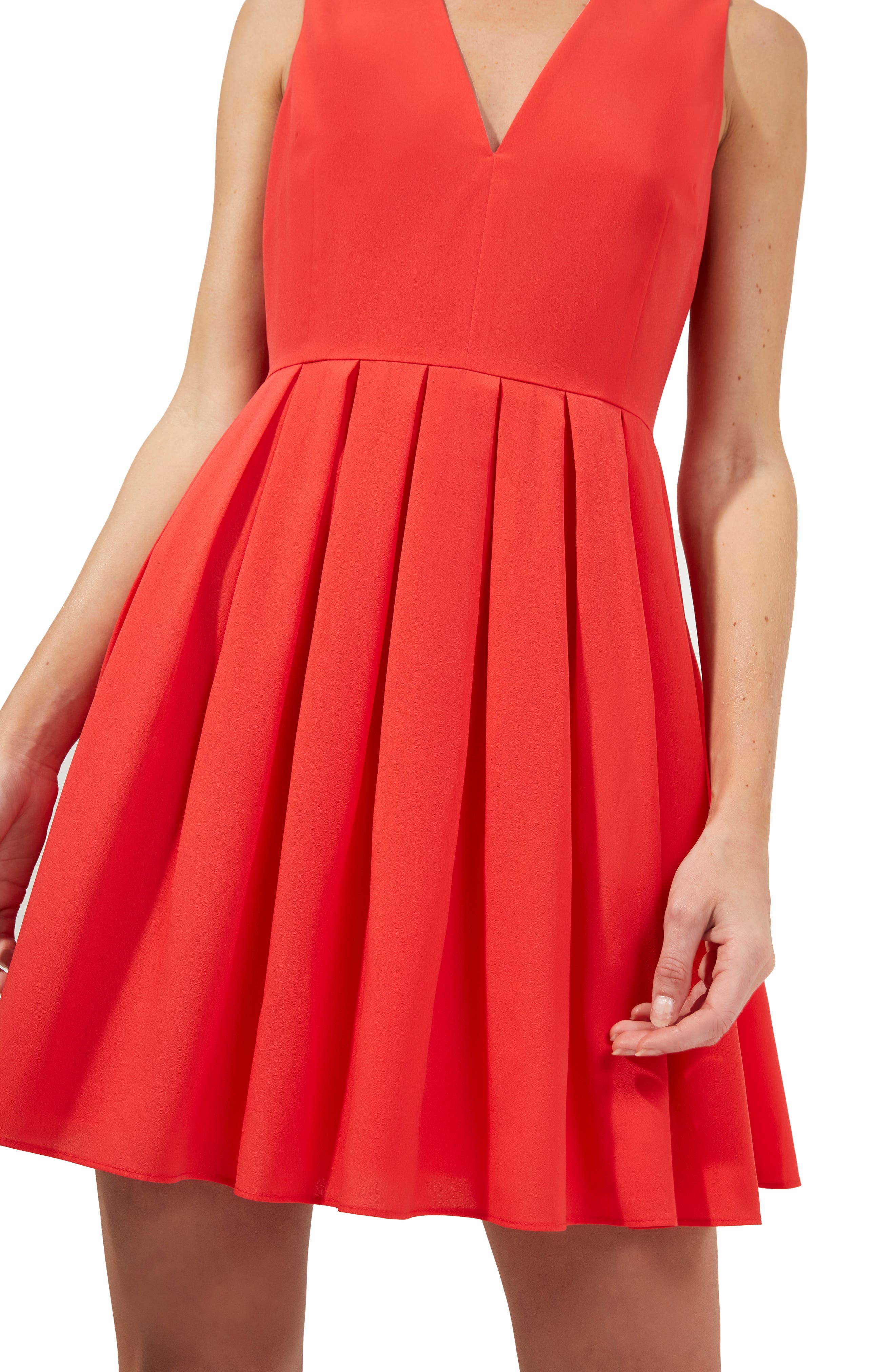 fit and flare v neck dress