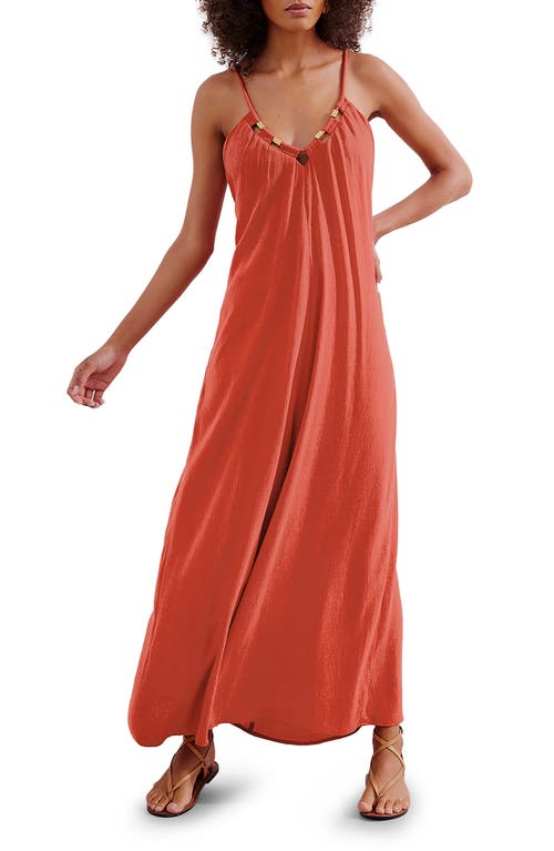 Zima Cover-Up Maxi Dress in Red