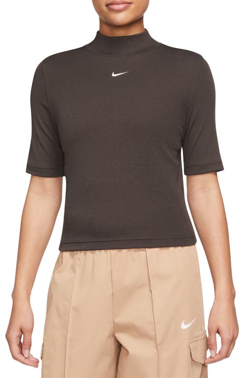 Nike Sportswear Essentials Rib Top in Baroque Brown/Sail at Nordstrom, Size X-Small