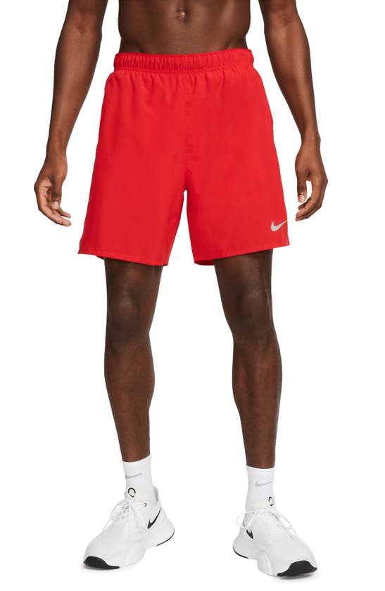 Nike Men's Challenger Dri-fit 7" 2-in-1 Running Shorts In University Red/ Black