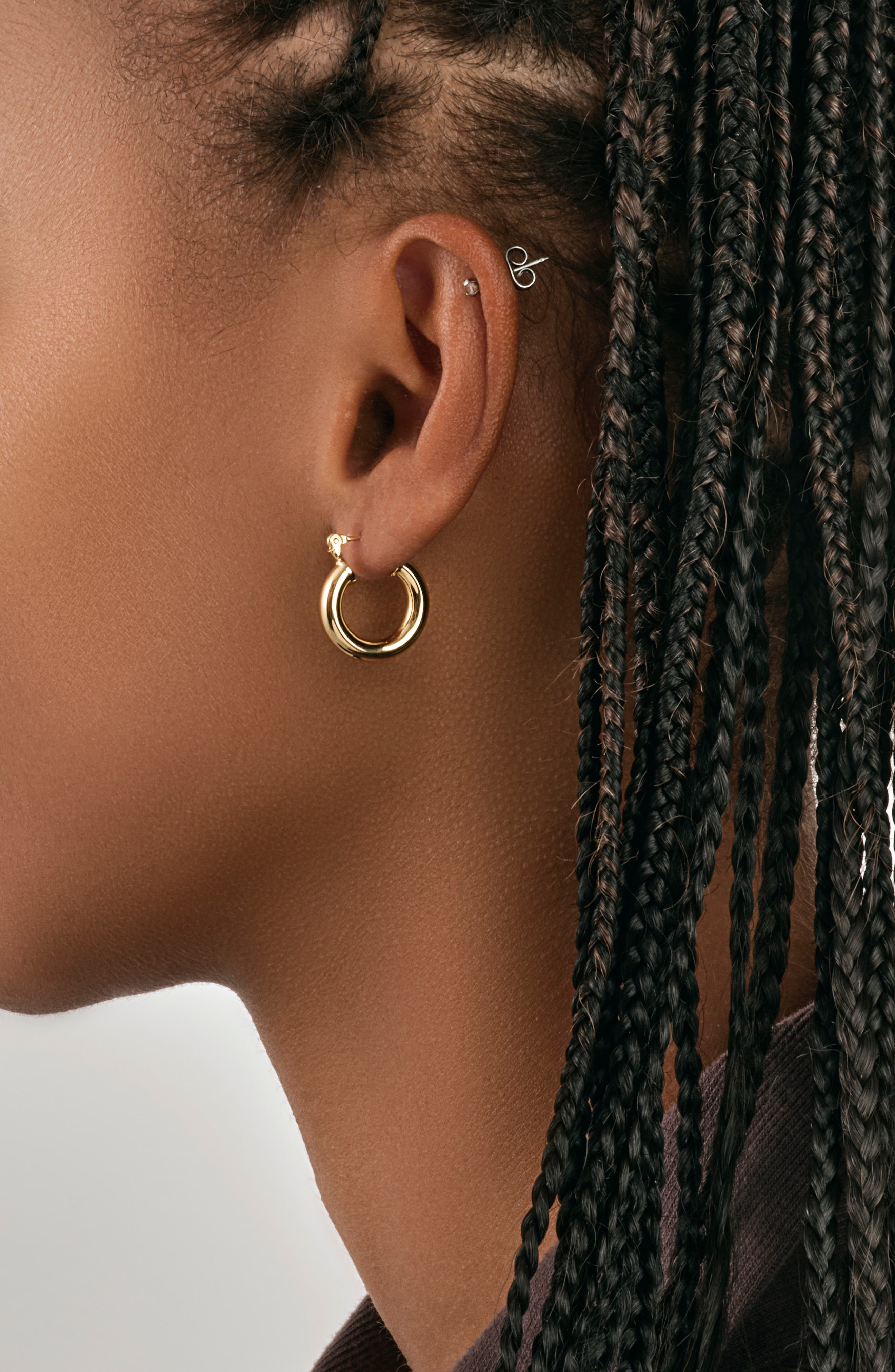 14k gold tube hoops