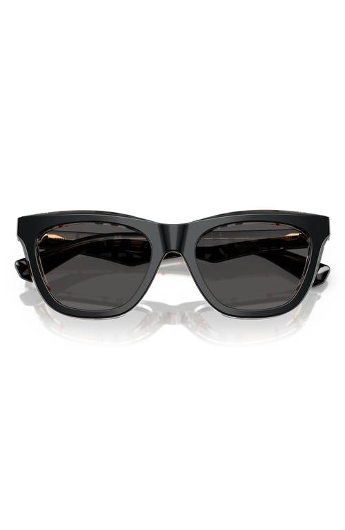 Shop Burberry 53mm Cat Eye Sunglasses In Black Check