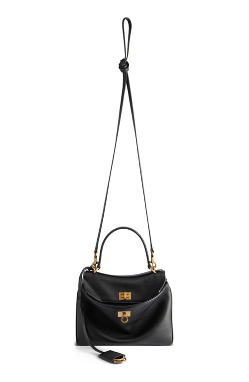 Shop Balenciaga Mini Rodeo Leather Top Handle Bag In 1000 Black