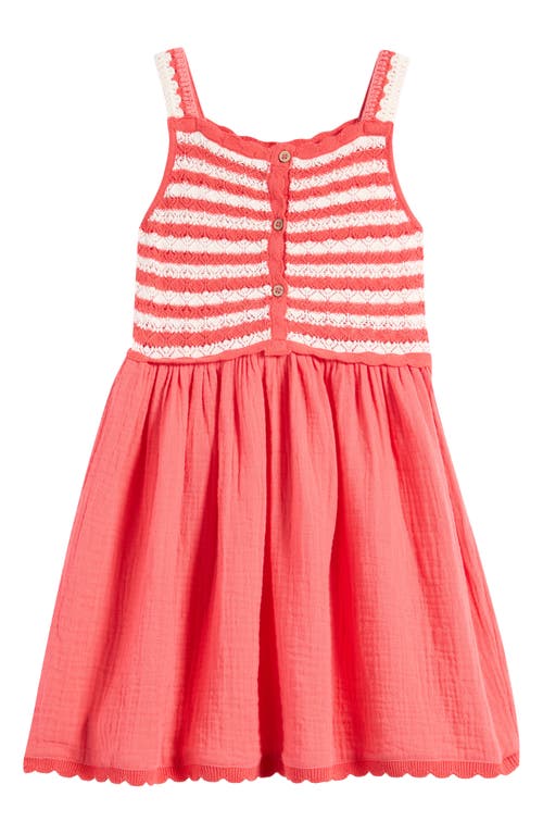 Shop Next Kids' Mixed Media Cotton Dress (little Kid)<br /> In Red Strawberry