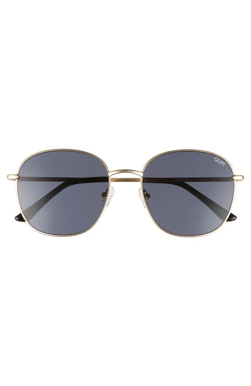 Shop Quay Jezabell 57mm Round Sunglasses In Gold/smoke