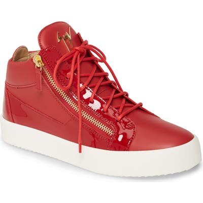 Giuseppe Zanotti Mid Top Sneaker, Red