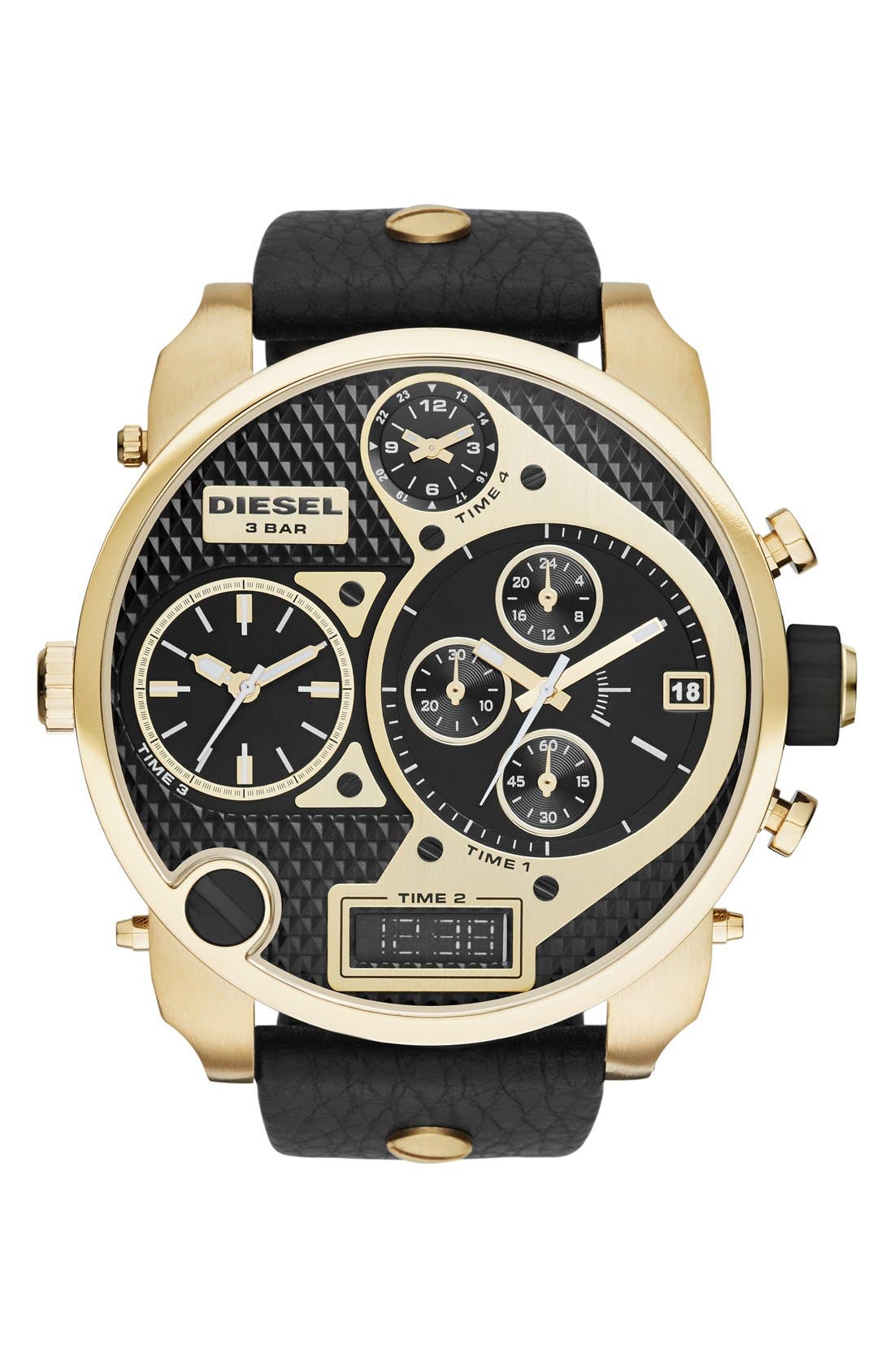 DIESEL<SUP>®</SUP>,
                                        'Mr. Daddy' Leather Strap Watch, 58mm,
                                        Main thumbnail 16, color,
                                        005