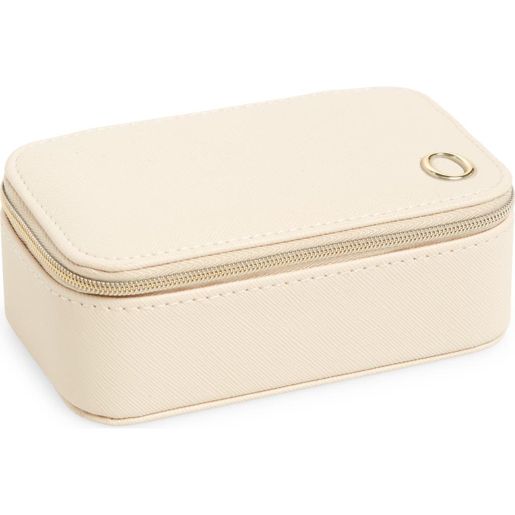 Nordstrom Initial Rectangular Jewelry Box In O- Cream- Gold