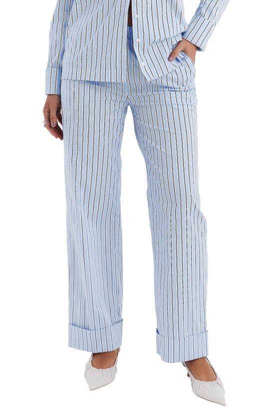 Shop Mistress Rocks Stripe Baggy Pants In Blue