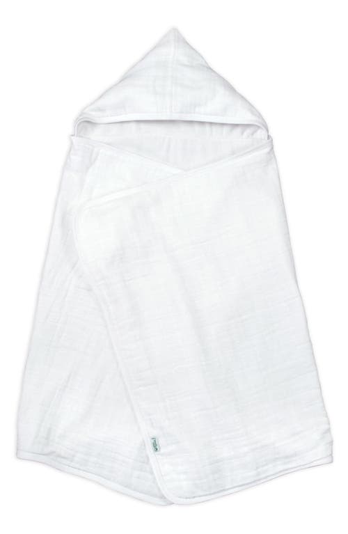 Green Sprouts Organic Cotton Muslin & Terry Reversible Hooded Towel in White at Nordstrom