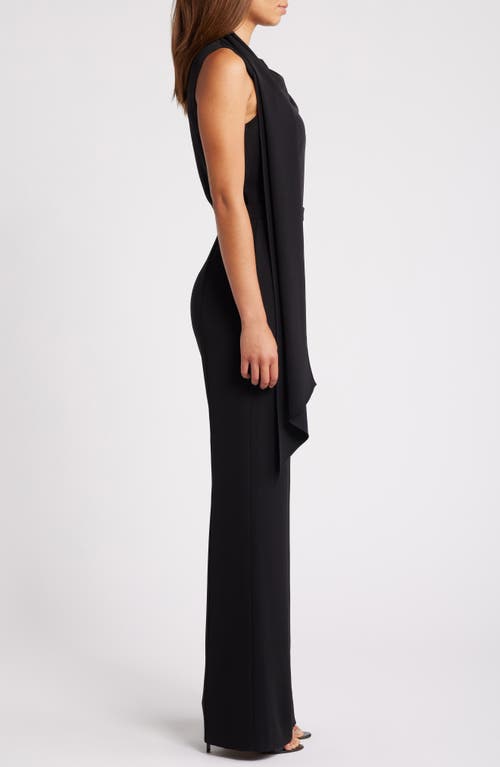 Black Halo Enola Side Drape Sleeveless Jumpsuit In Black