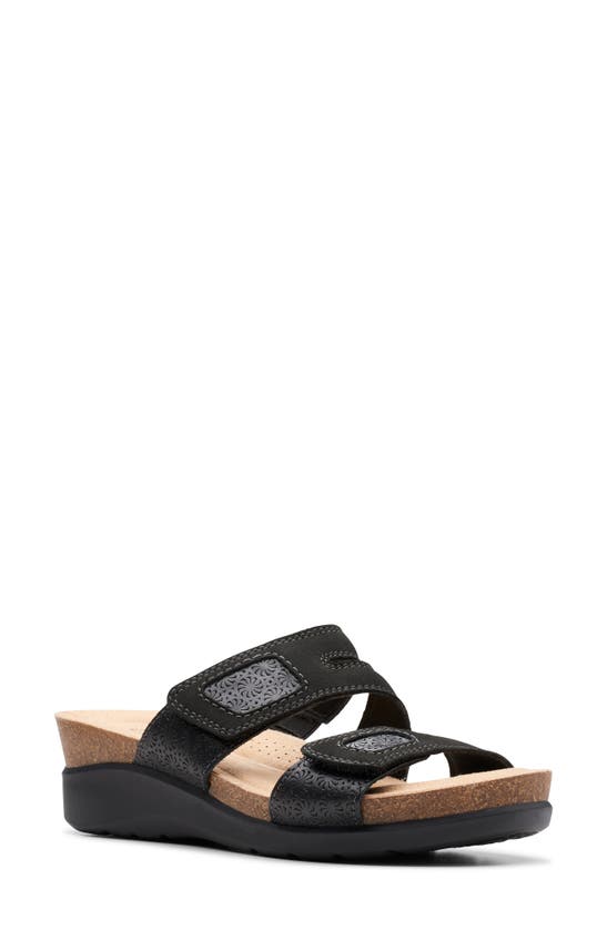 Shop Clarks ® Calenne Maye Wedge Sandal In Black Combi