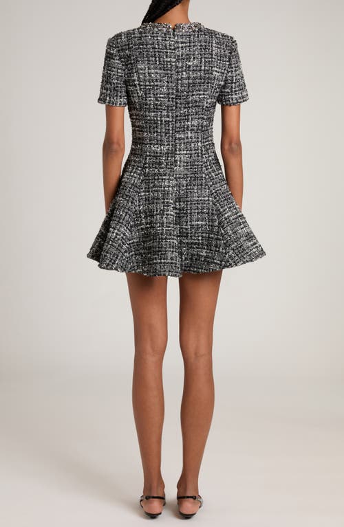 Shop Valentino Garavani Metallic Tweed Fit & Flare Minidress In Nero/grigio/argento