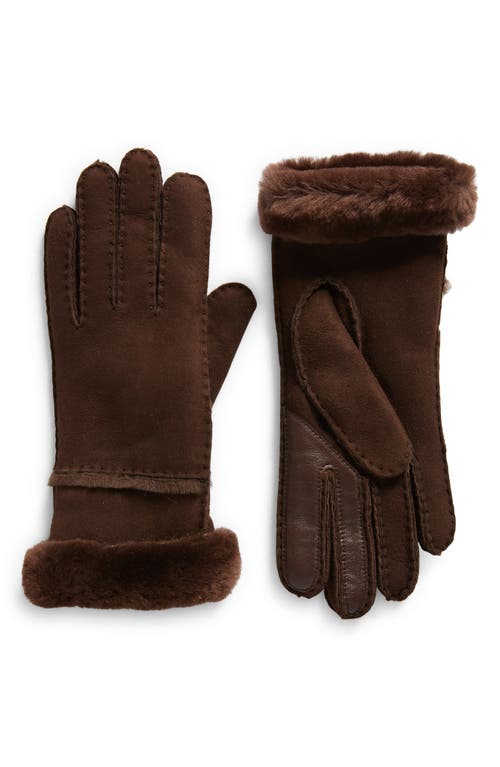 UGG(r) Seamed Touchscreen Compatible Genuine Shearling Lined Gloves in Burnt Cedar